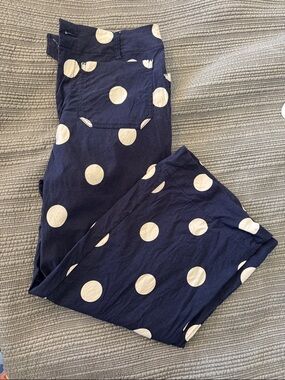 Maeve Navy and White Polka Dot Pants